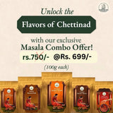 Narchuvai Foods Flavors of Chettinad Combo (Chettinad Sambar Masala + Karaikudi Curry Masala + Dindugul Biryani Masala + Fish Curry Masala + Patti's Rasam Podi) - Safuron