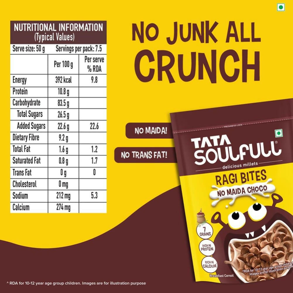 Tata Soulfull Ragi Bites Breakfast Cereals - No Maida Choco Tata Soulfull