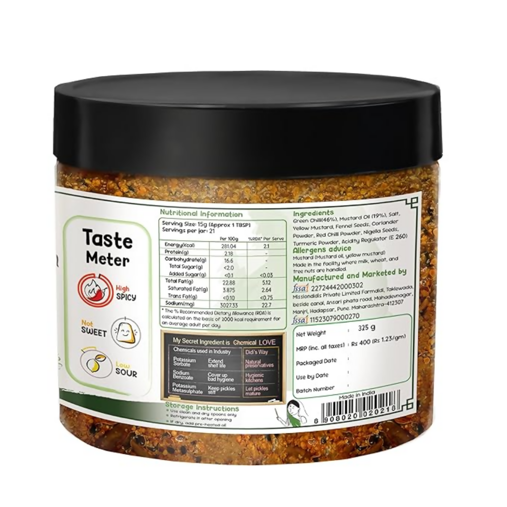 FarmDidi Rajasthani Green Chilli Pickle FarmDidi
