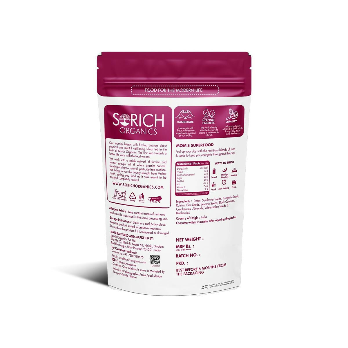 Sorich Organics Mother's Superfood Mix Nuts & Seeds Sorich