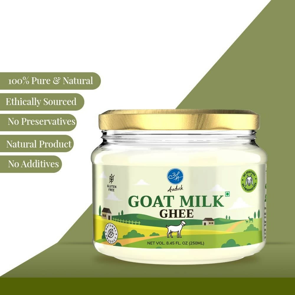 Aadvik A2 Goat Milk Ghee with Ayurvedic Benefits | 100% Pure & Natural Goat Milk Ghee | From Grass Fed Goat A2 Milk Aadvik