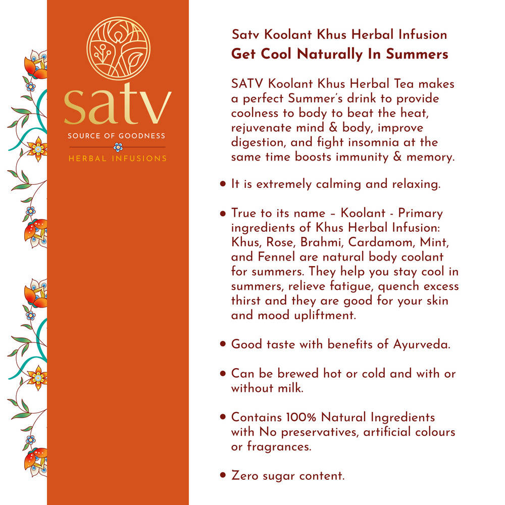 Satv Koolant Khus Herbal Infusion Tea Satv Source of Goodness
