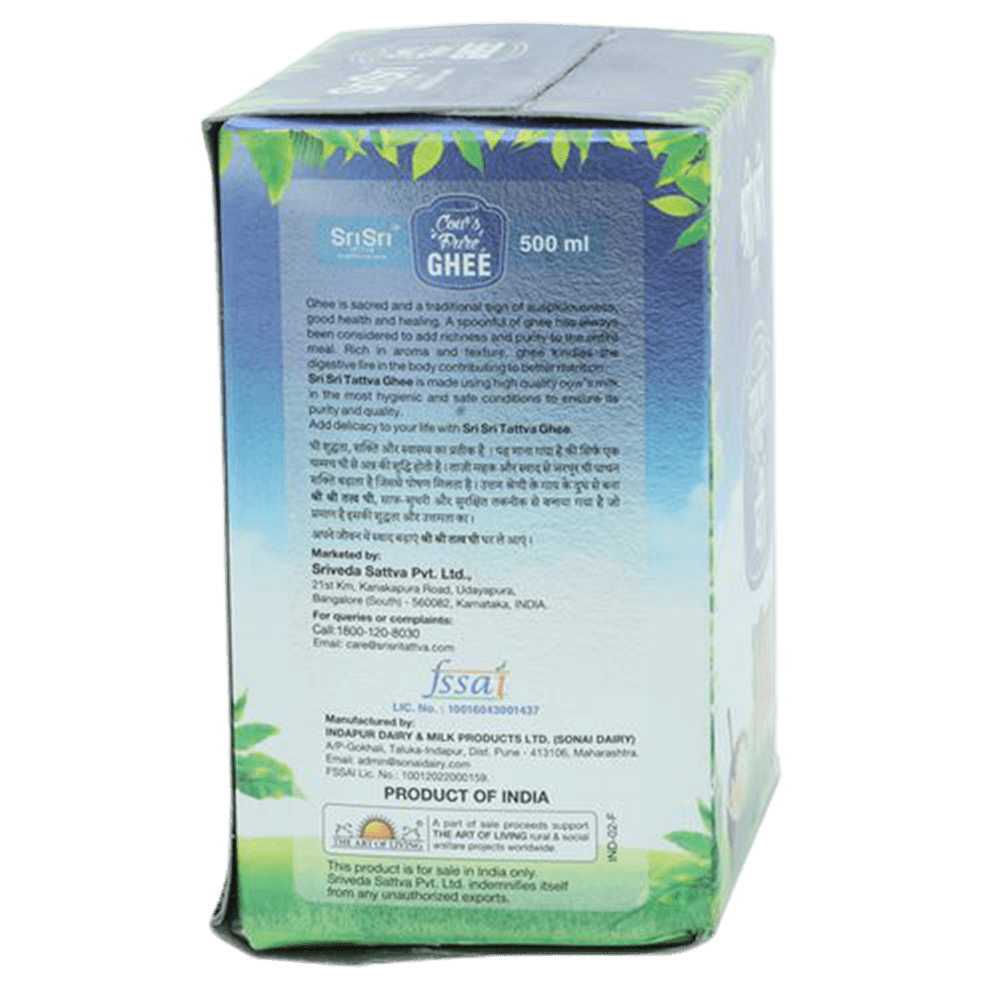 Sri Sri Tattva Cow's Pure Ghee | Pure Cow Ghee for Better Digestion and Immunity | Pure A2 Cow Ghee Sri Sri Tattva