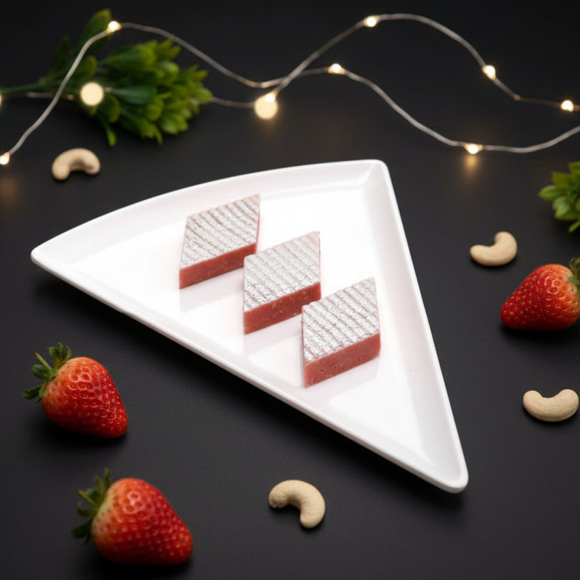Agra Sweets Banjara Strawberry Kaju Katli - Dista