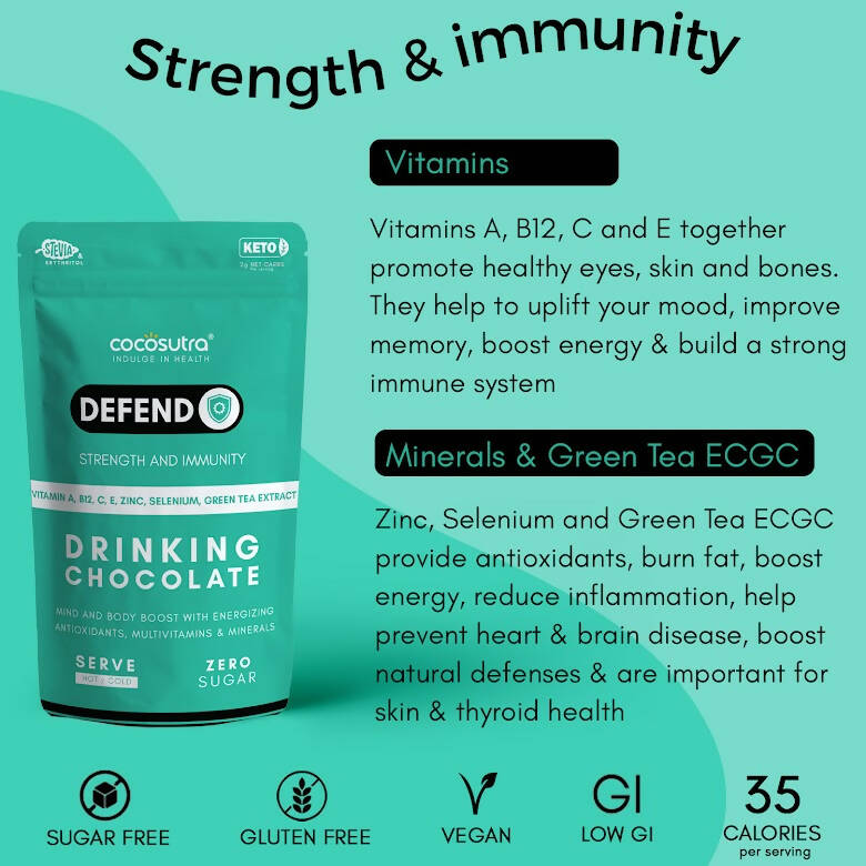 Cocosutra Lite - Defend - Sugar Free Drinking Chocolate Mix Cocosutra