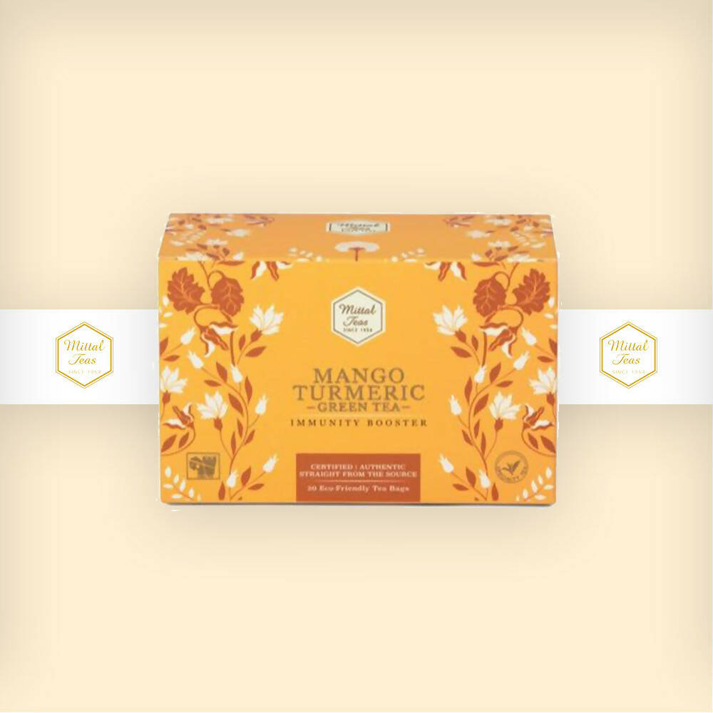 Mittal Teas Mango Turmeric Green Tea - Eco Friendly Bags Mittal Teas