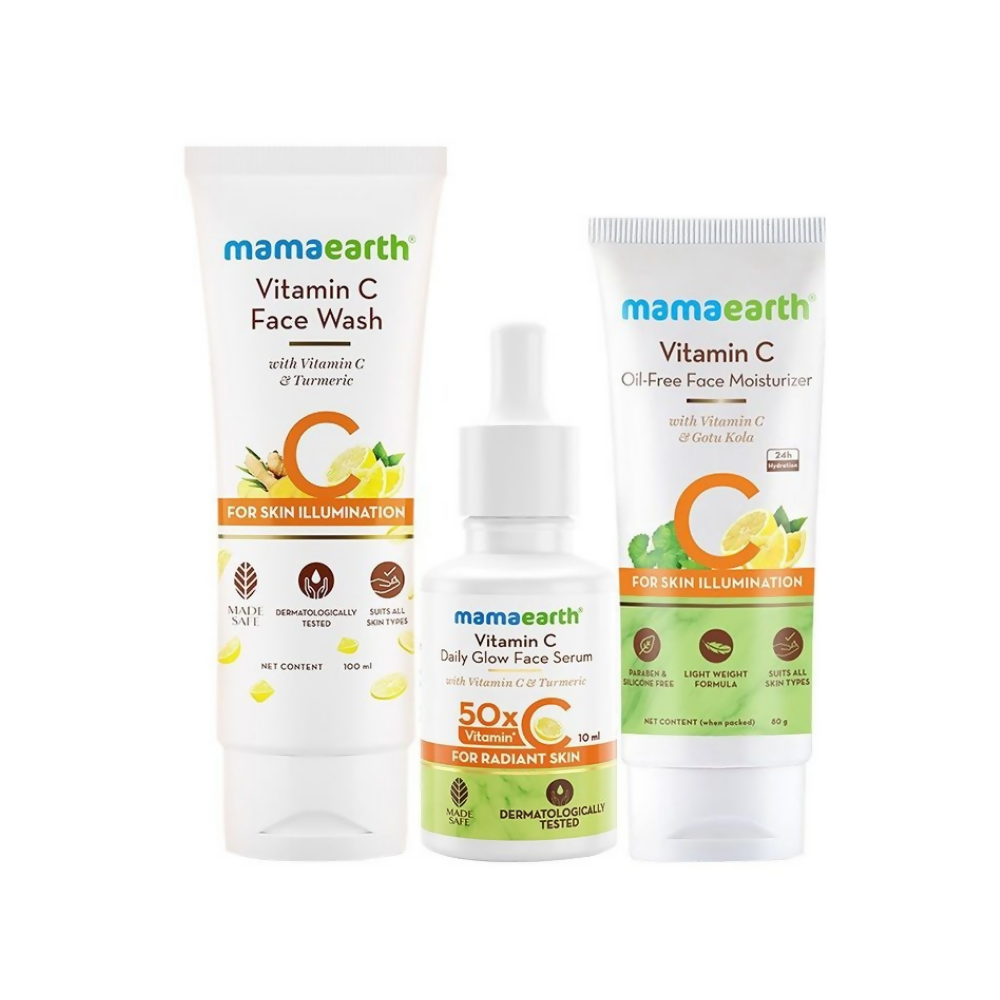 Mamaearth CSM (Cleanser, Serum, Moisturizer) Vitamin C Daily Glow Combo - Safuron