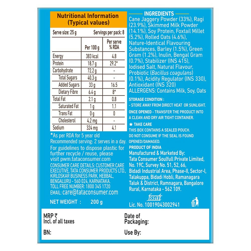 Tata Soulfull Nutri Drink+ For Kids With Millets - Cookie & Cream Flavor Tata Soulfull