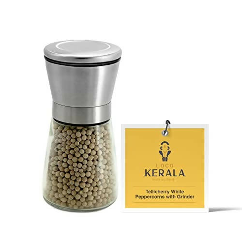 LocoKerala Tellicherry White Peppercorns with Grinder - Safuron