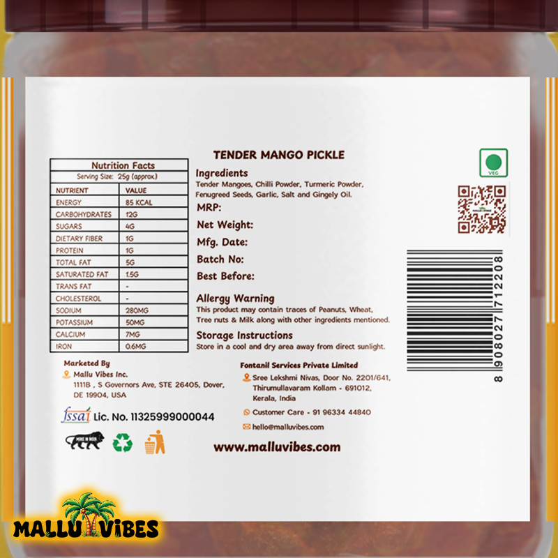 Mallu Vibes Home Made Tender Mango Pickle Mallu Vibes