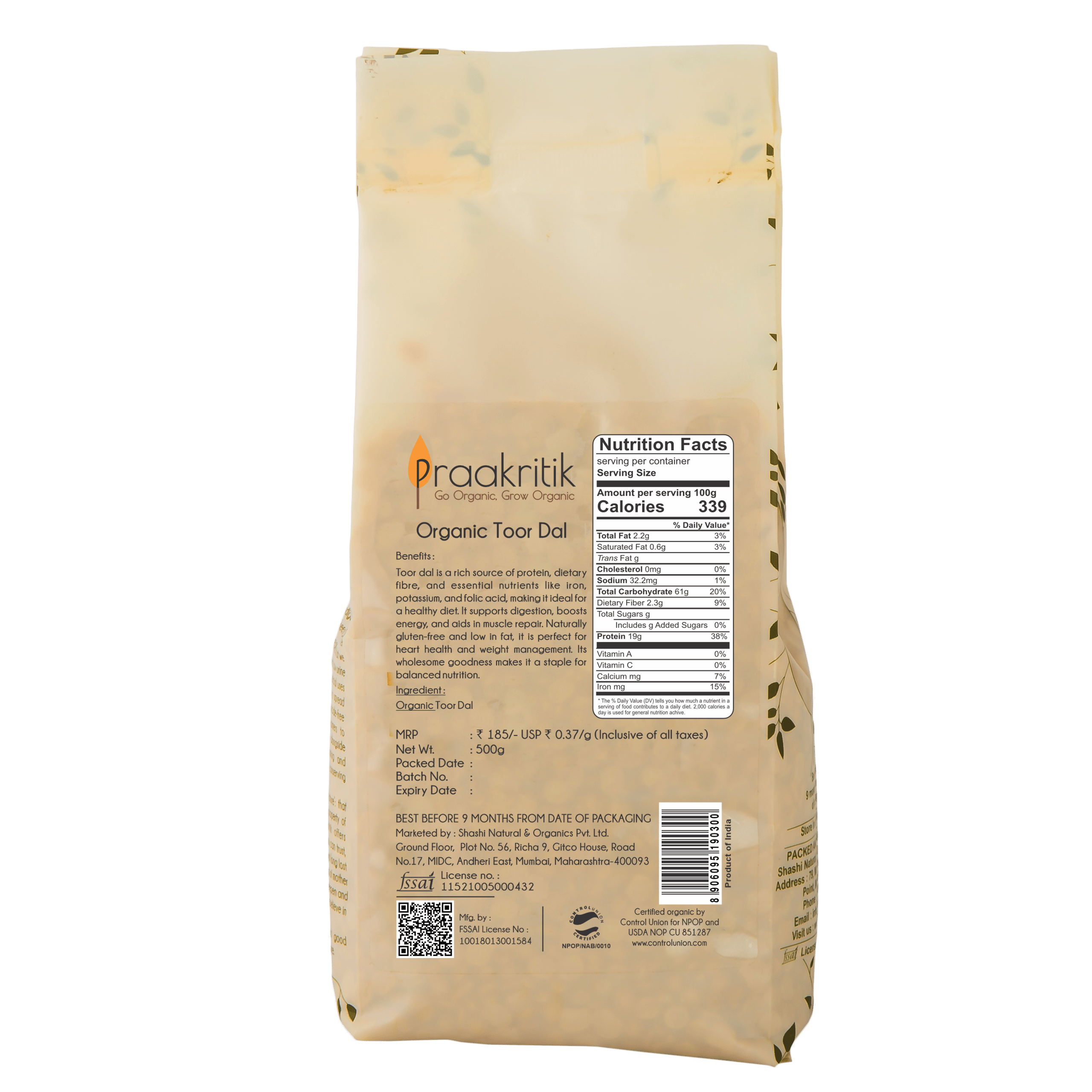Praakritik Organic Tuvar Dal Praakritik