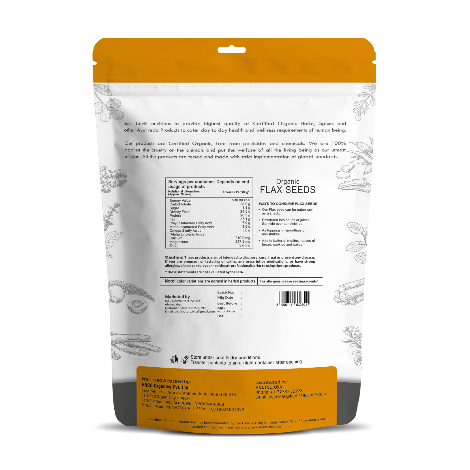 Just Jaivik Organic Flax Seeds Just Jaivik