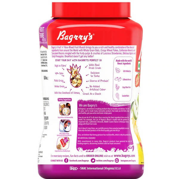 Bagrry's Fruit 'n Fibre Muesli with Mixed Fruit Bagrry's