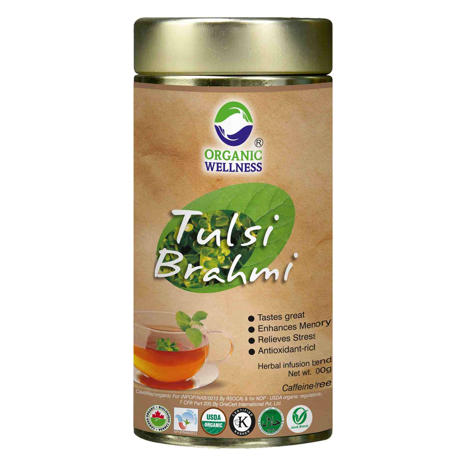 Organic Wellness Tulsi Brahmi Tin Pack Organic Wellness