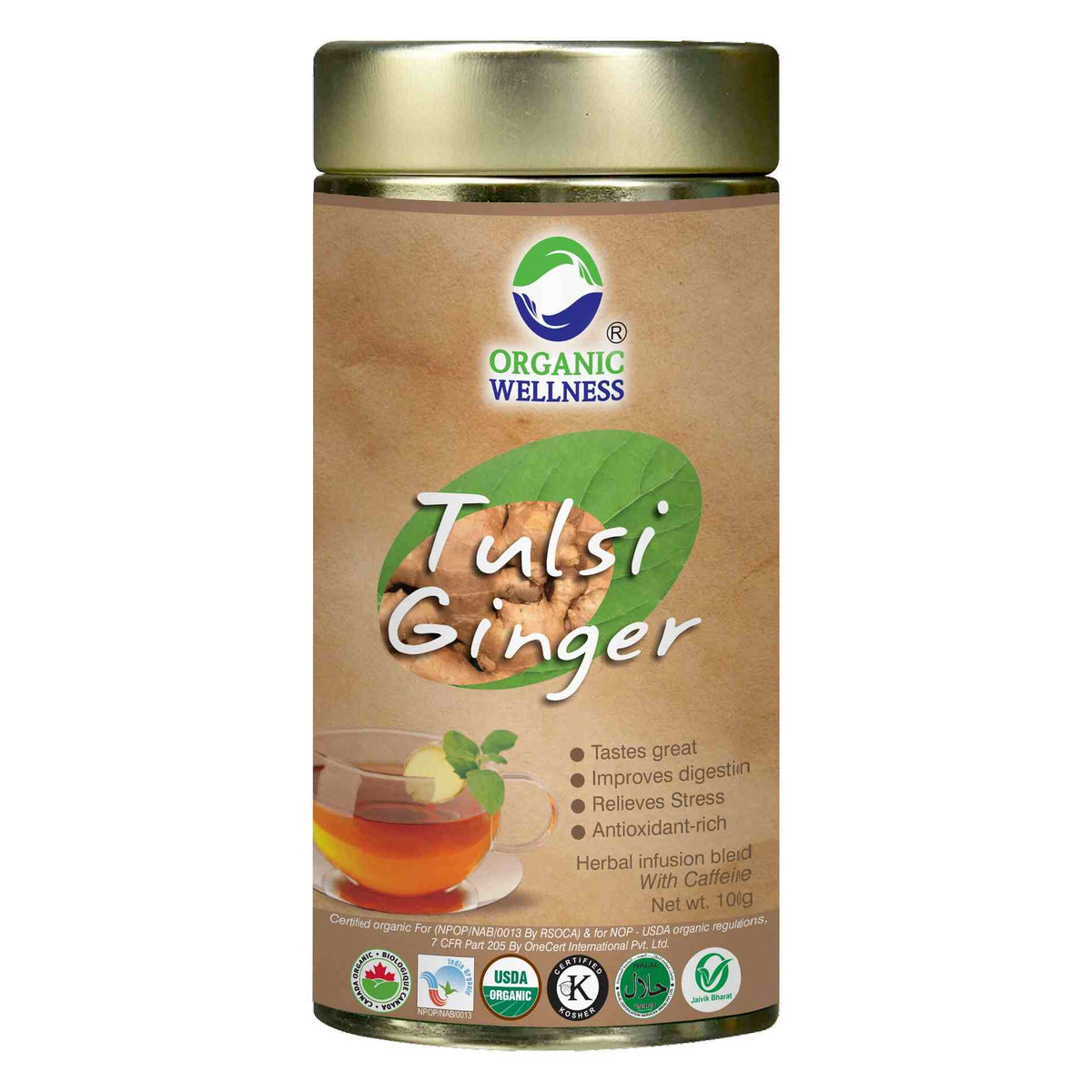 Organic Wellness Tulsi Ginger Tin Pack Organic Wellness