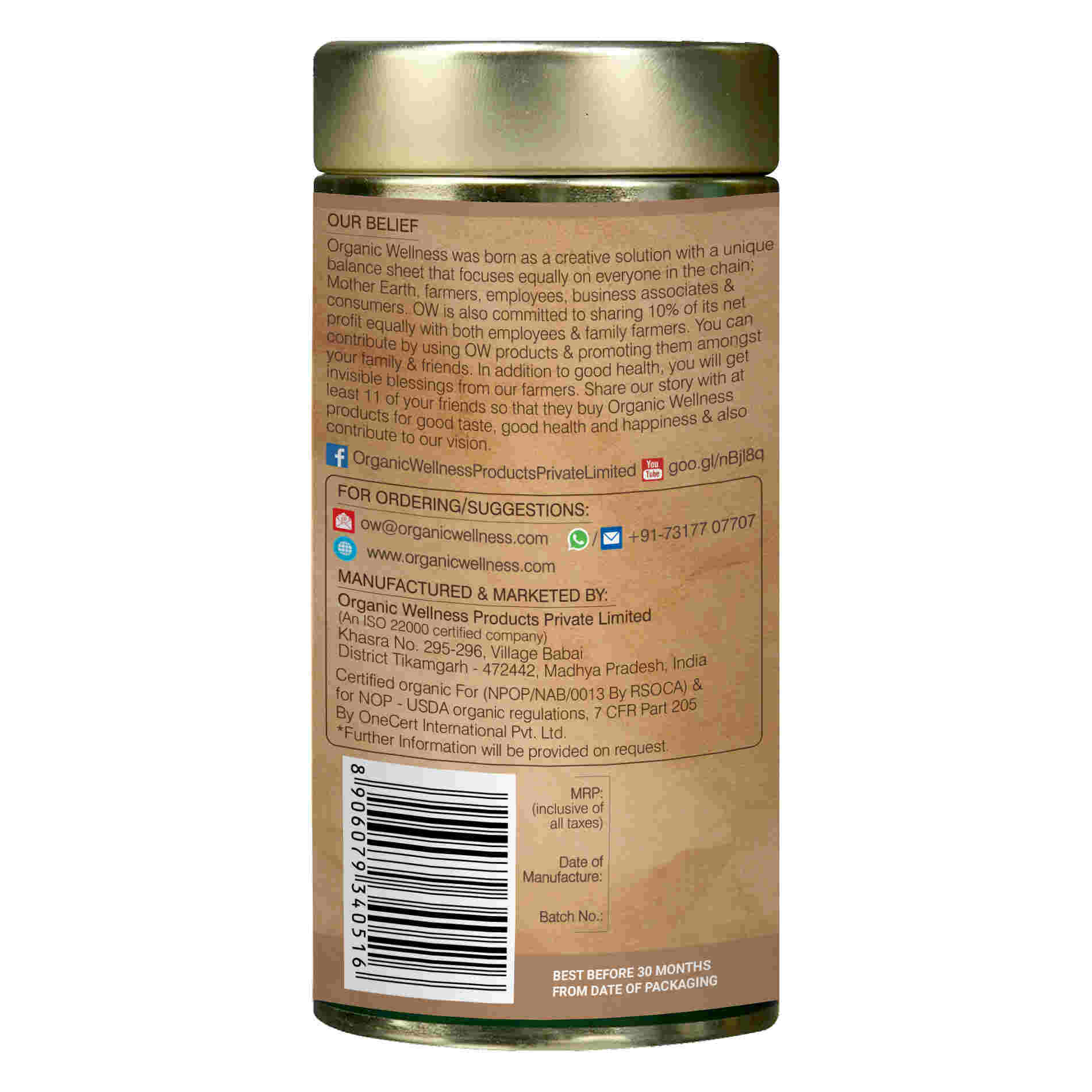Organic Wellness Tulsi Lemon Tin Pack Organic Wellness