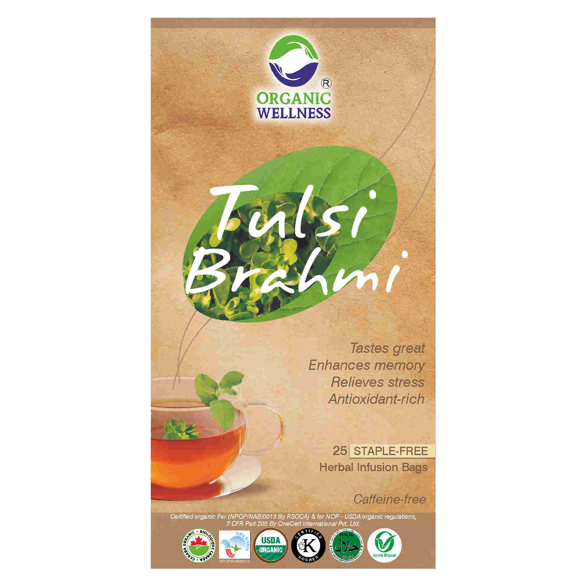 Organic Wellness Tulsi Brahmi Teabags Organic Wellness