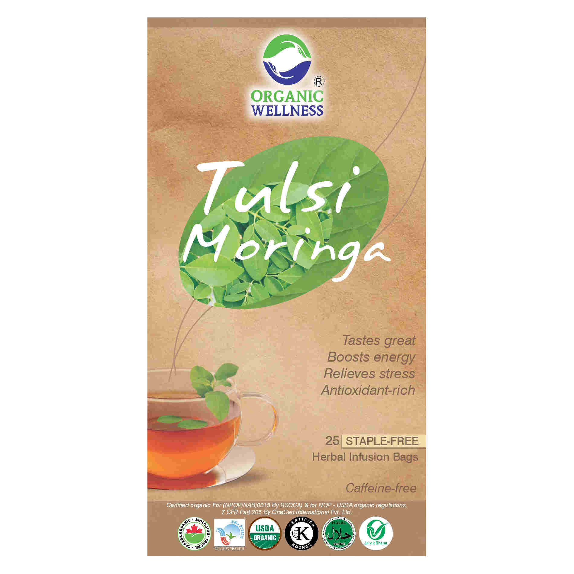 Organic Wellness Tulsi Moringa Teabags Organic Wellness
