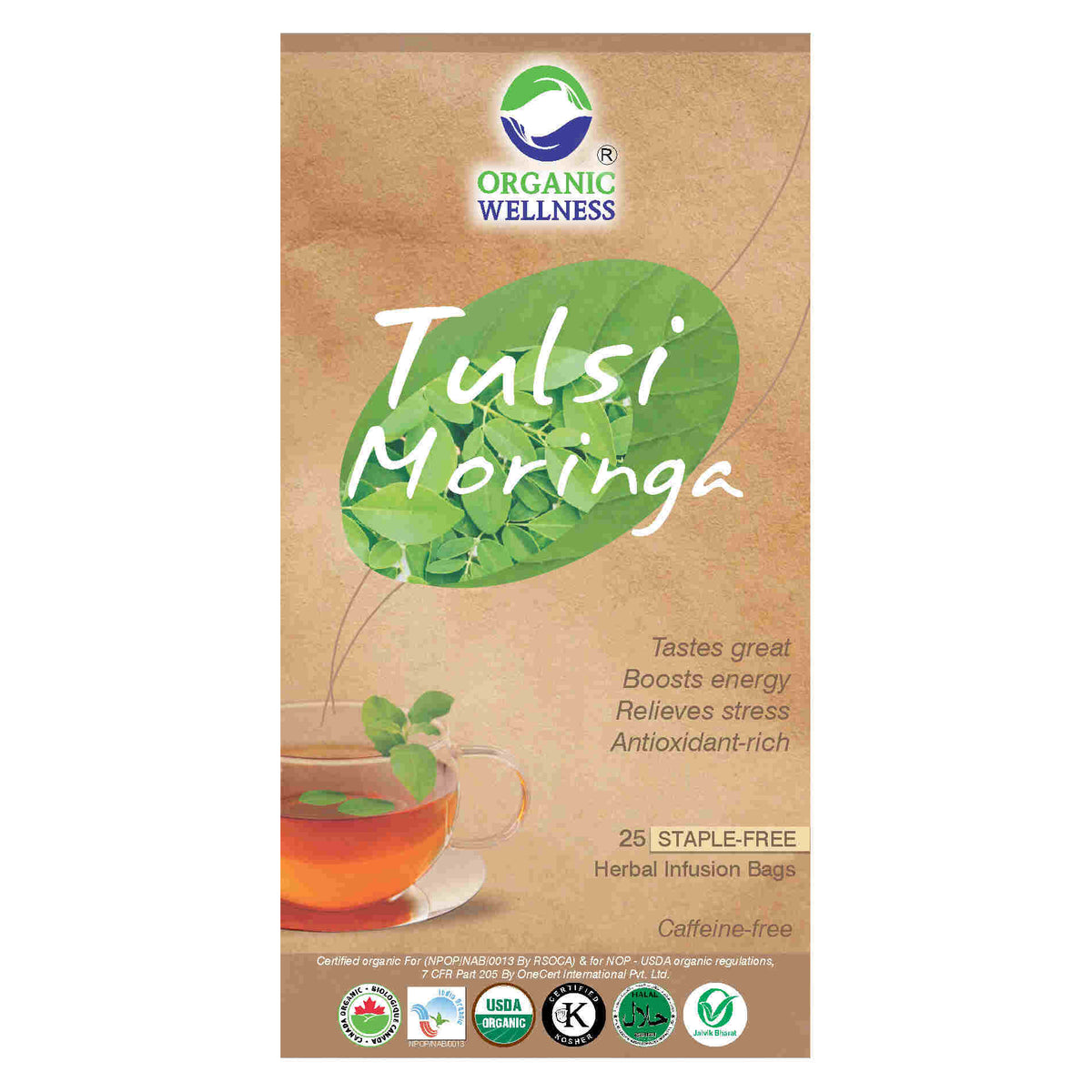 Organic Wellness Tulsi Moringa Teabags Organic Wellness