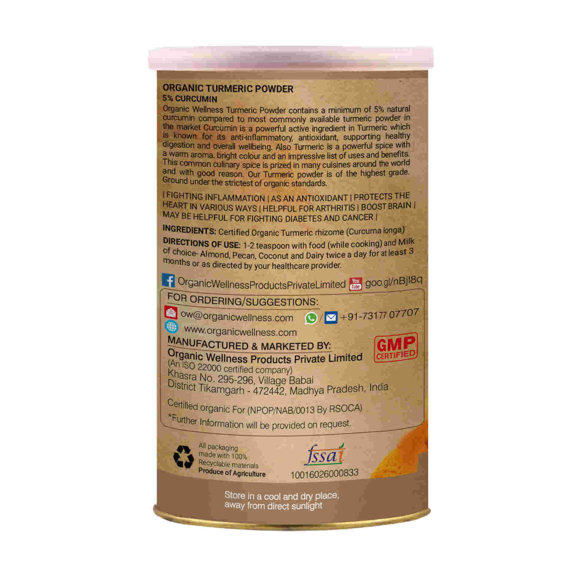 Organic Wellness Turmeric Powder Organic Wellness