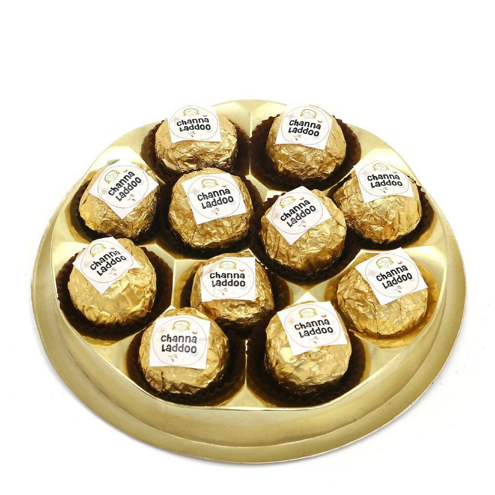 Ghasitaram Round Box Of 11 Channa Laddoos - Safuron