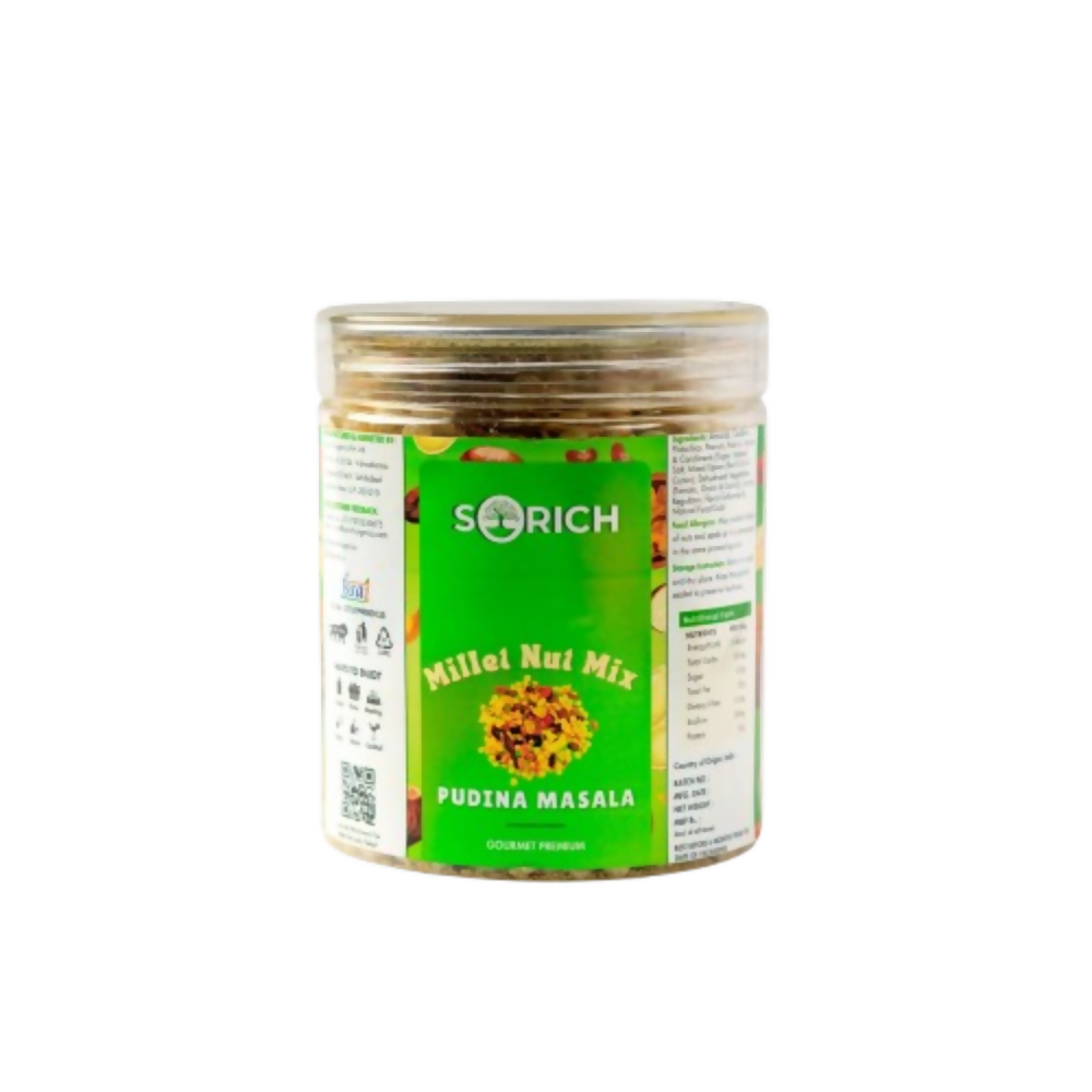 Sorich Organics Millet Nut Mix – Pudina Masala Crunchy & Healthy Snack - Safuron