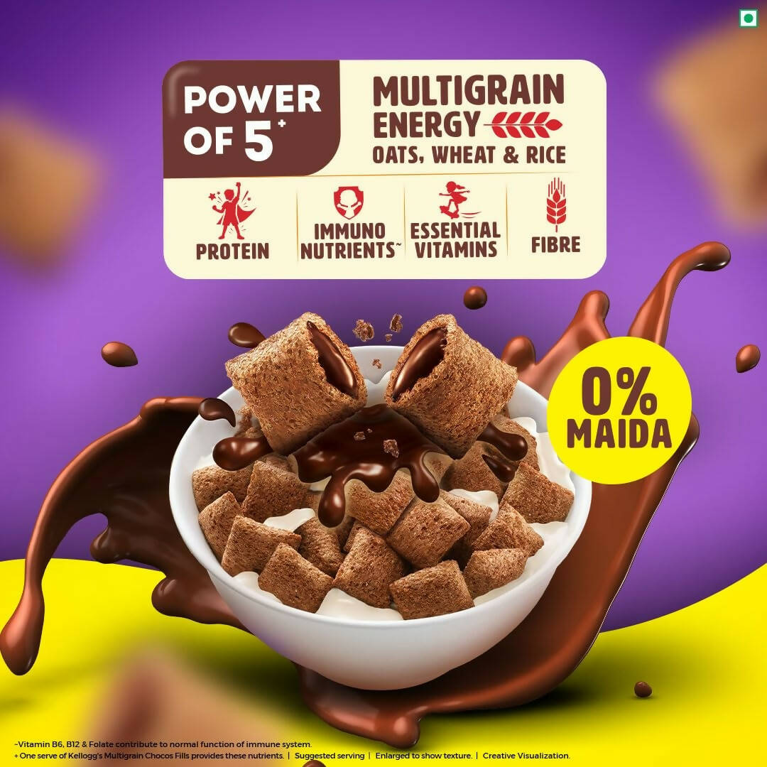 Kellogg's Multigrain Chocos Fills, 3 Grains: Oats, Wheat & Rice, Protein Rich, 0% Maida Kellogg's