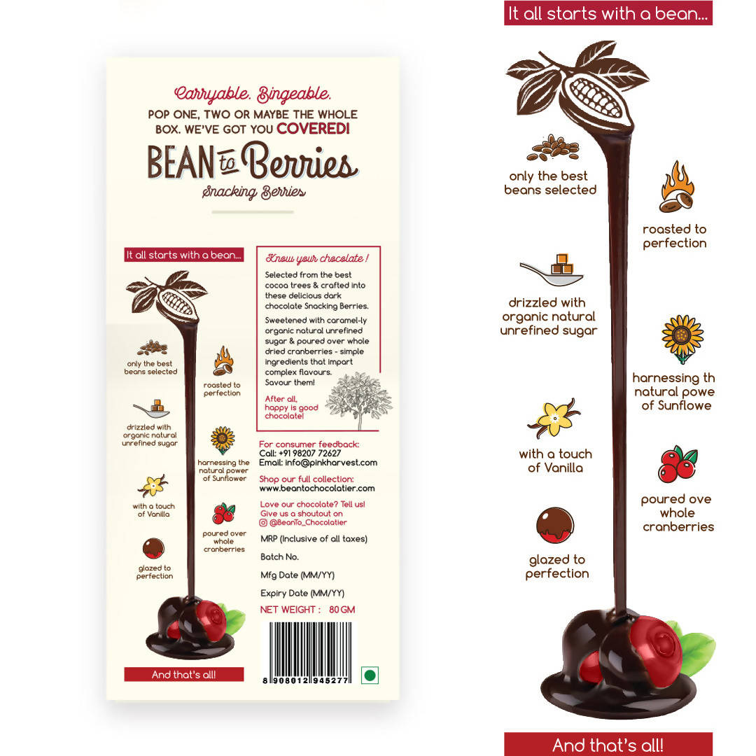 Pink Harvest Bean To Berries Chocolate Coated Cranberries Pink Harvest