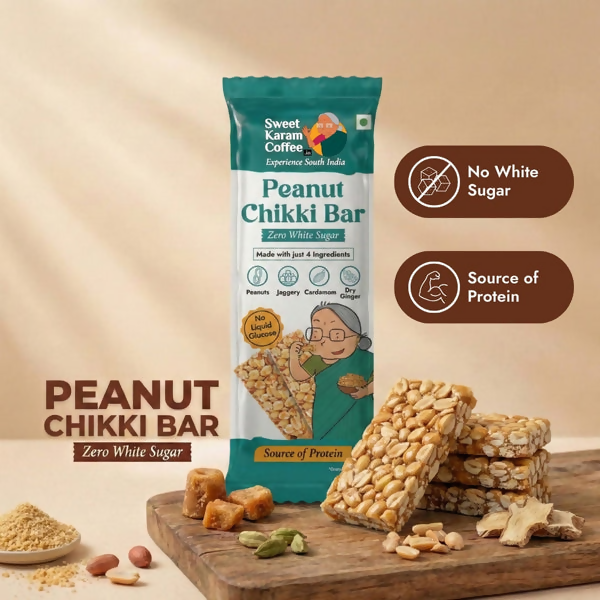 Sweet Karam Coffee Peanut Chikki Bar (Zero White Sugar) Sweet Karam Coffee