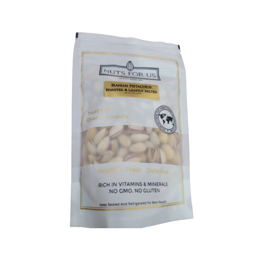 Nuts For Us Roasted Iranian Pistachios (Slightly Salted) - Safuron