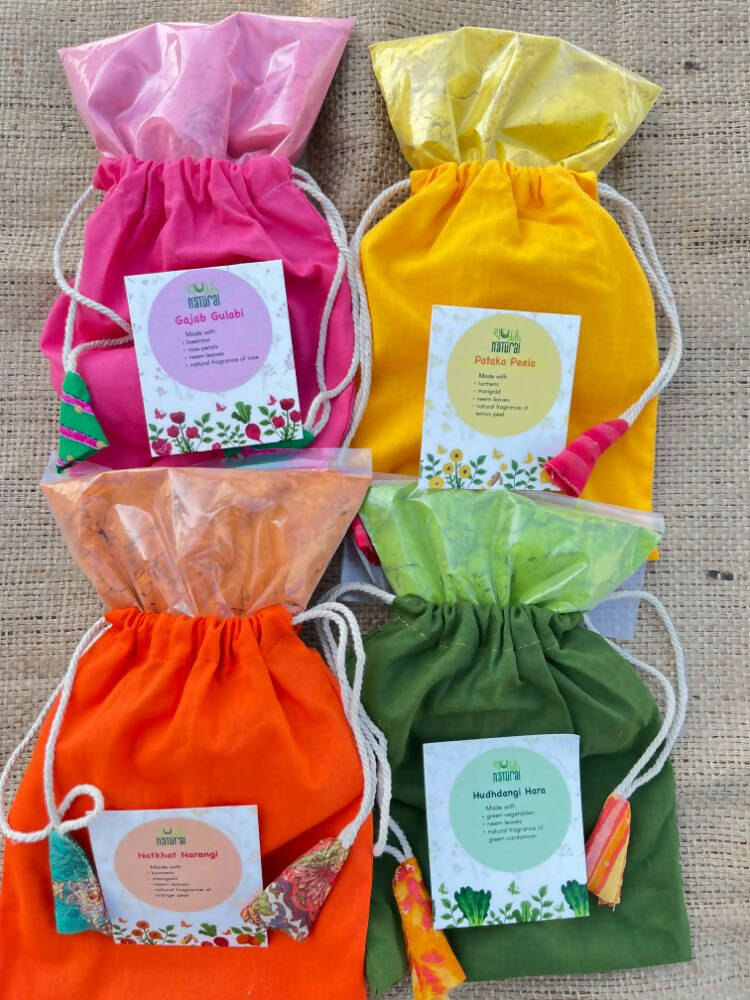 Shuddh Natural Ubtan Based Herbal Gulal | Ayurvedic Thandai Powder |Kashmiri Kahwa |Natural Honey | Holi Gift Hamper Shuddh Natural