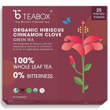 Teabox Organic Hibiscus Cinnamon Clove Green Tea Bags Teabox