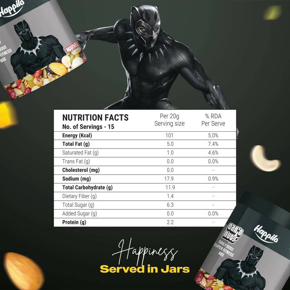 Happilo Daily Dose Super Fitness Mix-Marvel Black Panther Edition Happilo