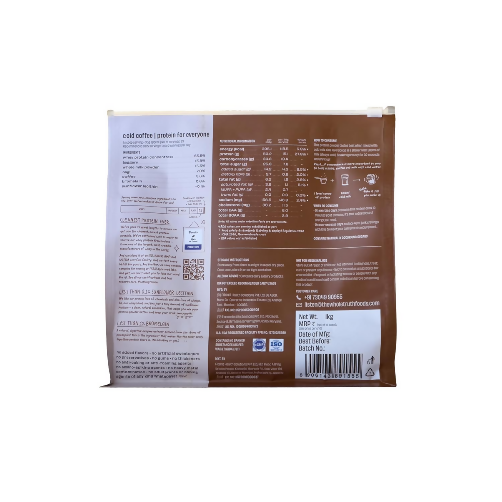 The Whole Truth 15g Protein/Scoop - Cold Coffee The Whole Truth