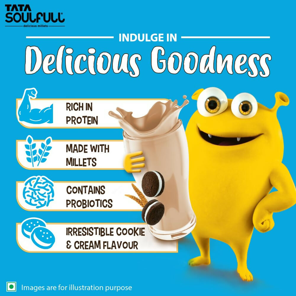 Tata Soulfull Nutri Drink+ For Kids With Millets - Cookie & Cream Flavor Tata Soulfull