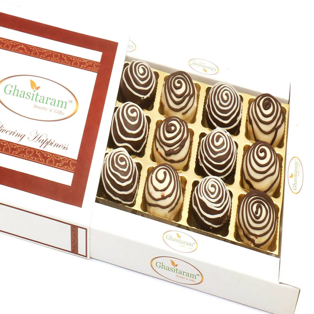 Ghasitaram Chocolate Galaxy Cashew Laddoos In White Box - Safuron