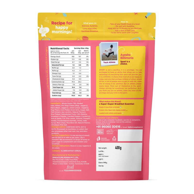 Yoga Bar Daily Protein Muesli Fruits, Nuts & Seeds Yoga Bar