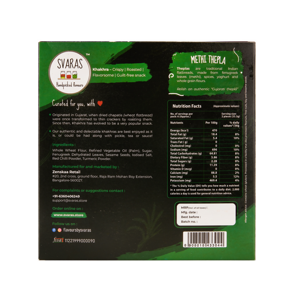 Svaras Methi Thepla Khakhra Svaras