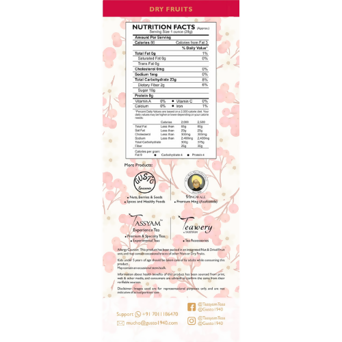 Tassyam Organics Premium Imported Dried Cranberries - Pouch Tassyam Organics