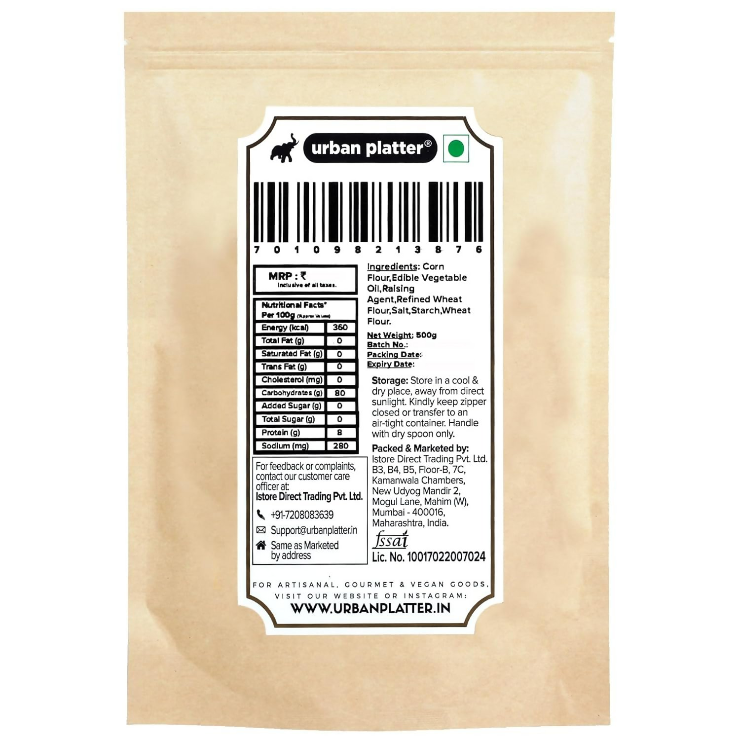 Urban Platter Pani Puri Golgappa Pellets Ready-To-Fry Or Microwave Urban Platter