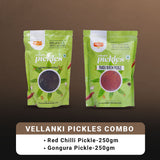 Vellanki Foods - Red Chilli Pickle, Gongura Pickle Combo Pack (Each 250gm) Vellanki Foods