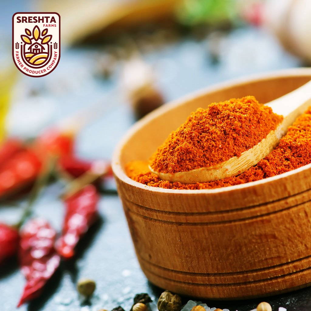 Sreshta Farms Natural Chilli Powder (Desi Mirapa Karam) Sreshta Farms