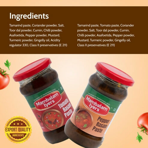 Mambalam Iyers Tomato Rasam & Pepper Rasam Paste Combo Mambalam Iyers