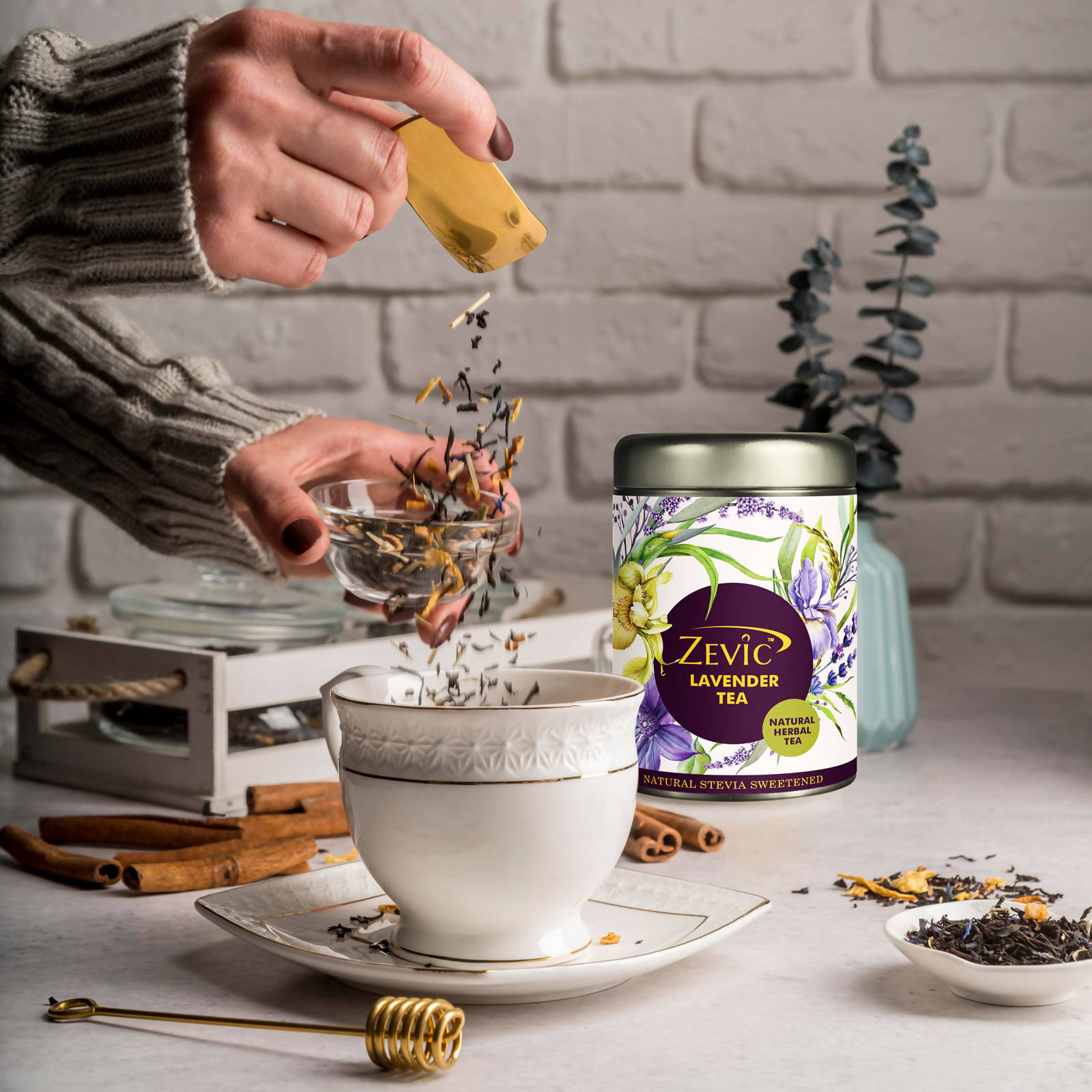 Zevic Premium Lavender Flowers Green Tea Zevic