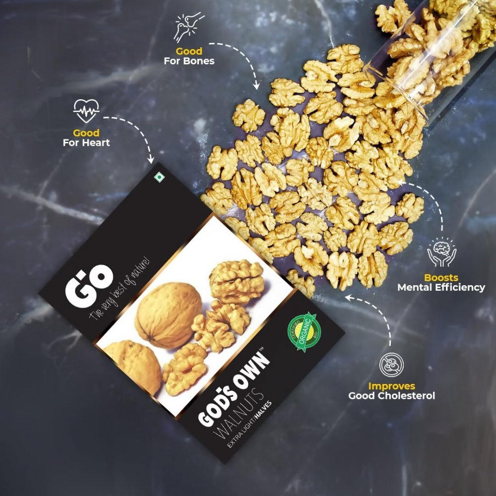 Go Organic Kashmiri Extra Light Halves Walnuts Kernels Go