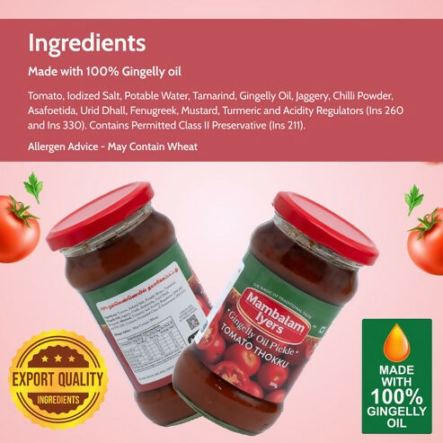 Mambalam Iyers Tomato Thokku Pickle Mambalam Iyers