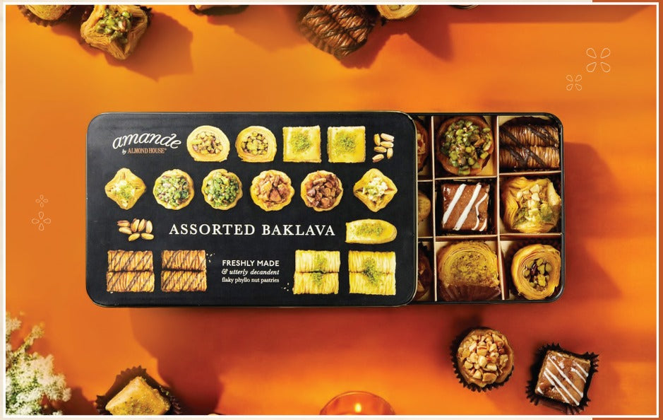 Almond House Assorted Baklava - 15 Pcs (Tin Box) Almond House