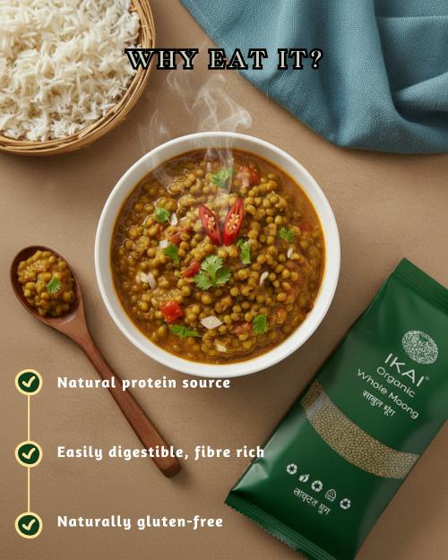 IKAI Organic Whole Moong (Green Gram) IKAI