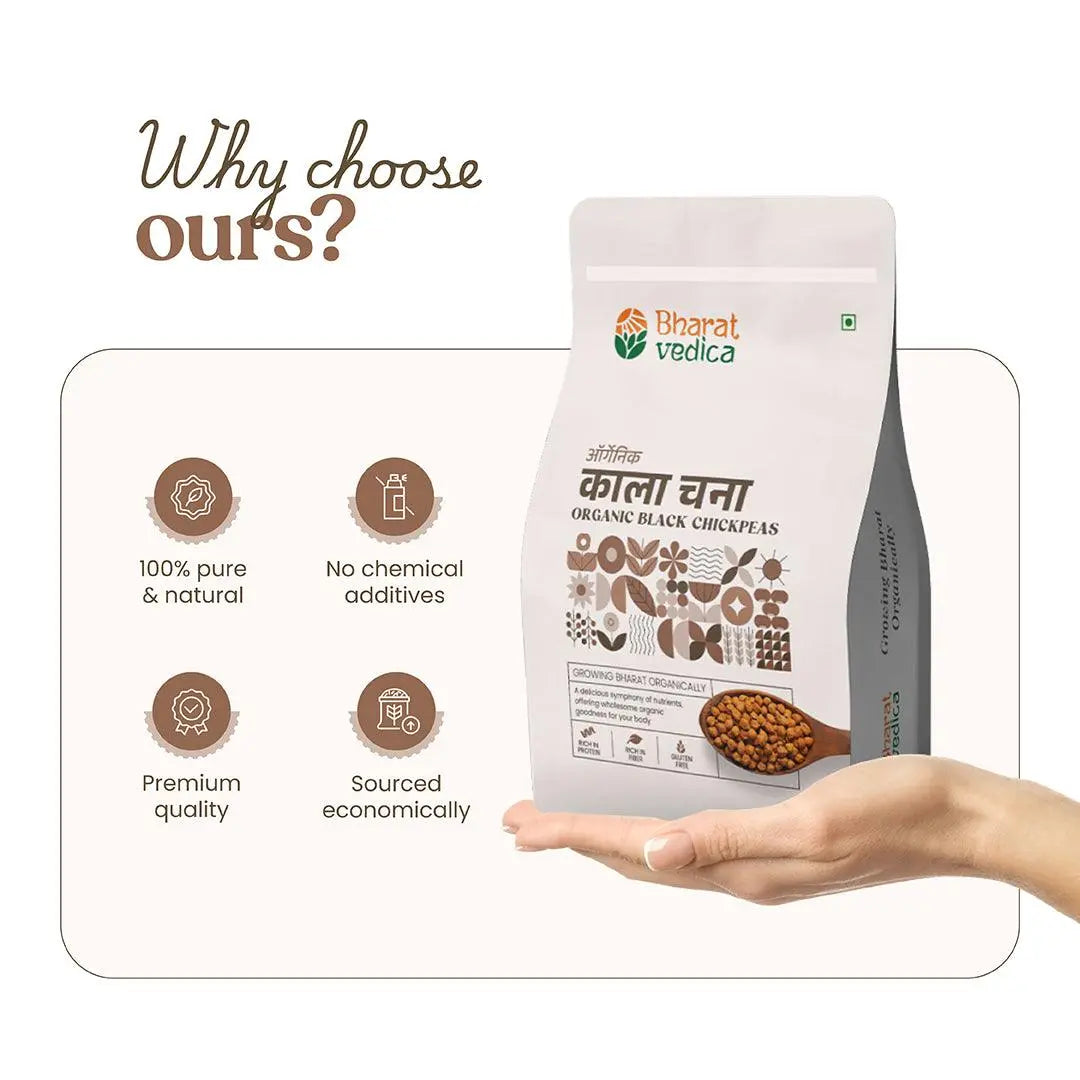 Bharat Vedica Organic Black Chickpeas - Organic Black Chana Bharat Vedica