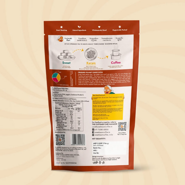 Sweet Karam Coffee Crushed Peanut Chikki Bites (Zero White Sugar) Sweet Karam Coffee